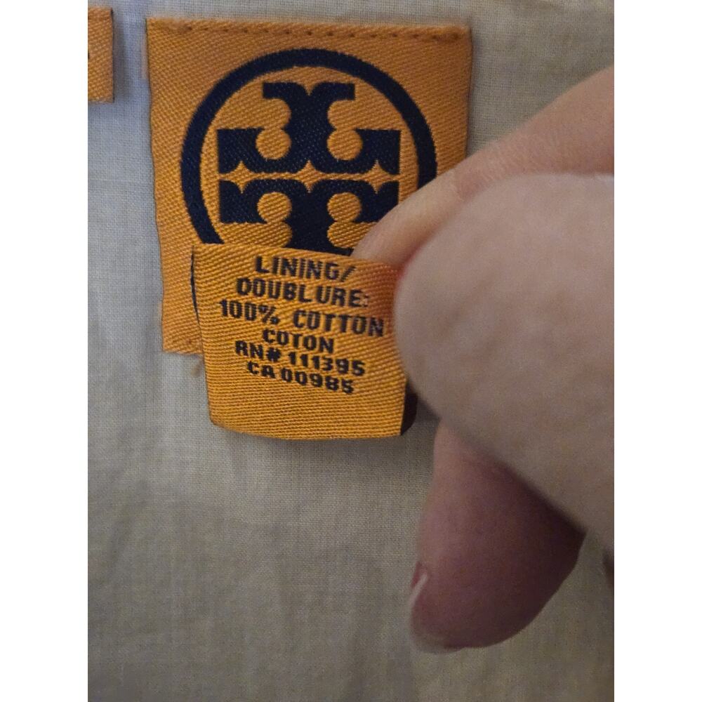 Tory Burch Sheath Dress Womens 8 Linen/Cotton Blend Silver Buckle Zippers. - Picture 6 of 10